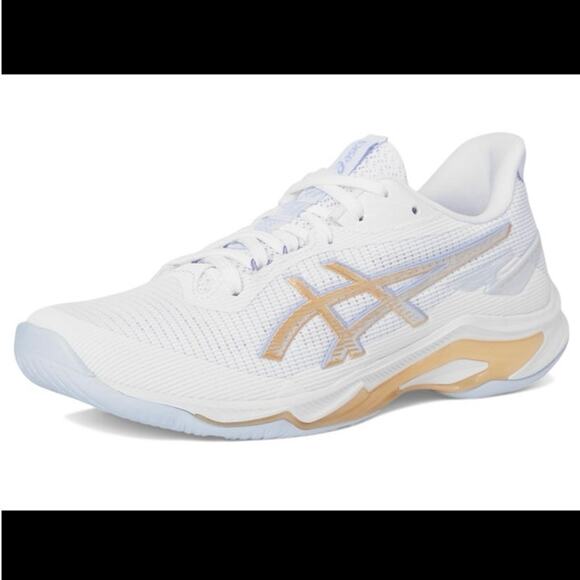ASICS Netburner Ballistic FF 4 White Champagne Women’s Wide 8.5 Volleyball NEW - Picture 2 of 15